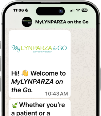 Chat on WhatsApp For LYNPARZA Treatment Guidance